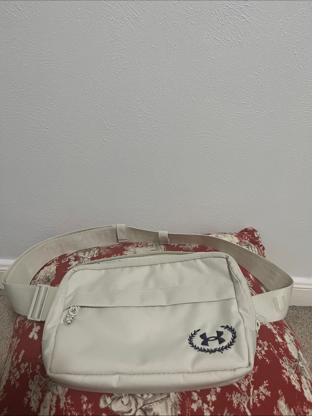 Under Armour Cream Waist Bag with Navy Logo